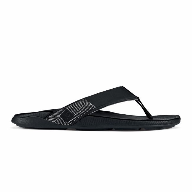 Olukai Men's Tuahine Flip Flop - Black US352-948